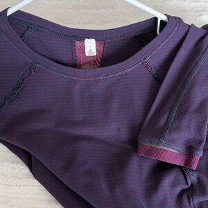 lululemon athletica Purple Striped Long Sleeve Top